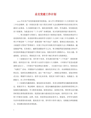 总支党建工作计划 