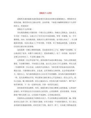 采购员个人评价