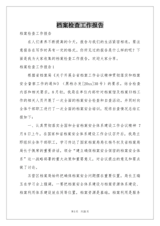 档案检查工作报告