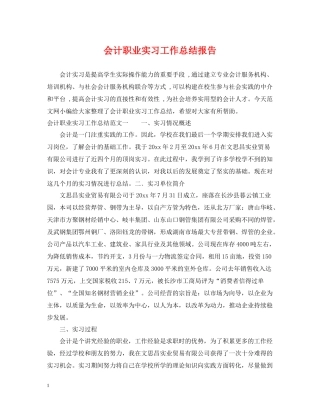 会计职业实习工作总结报告