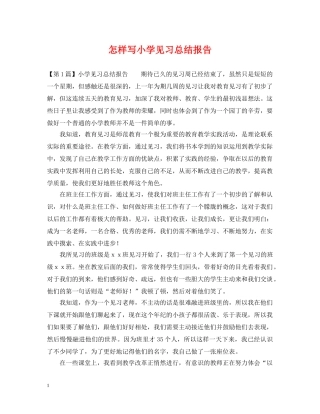 怎样写小学见习总结报告 