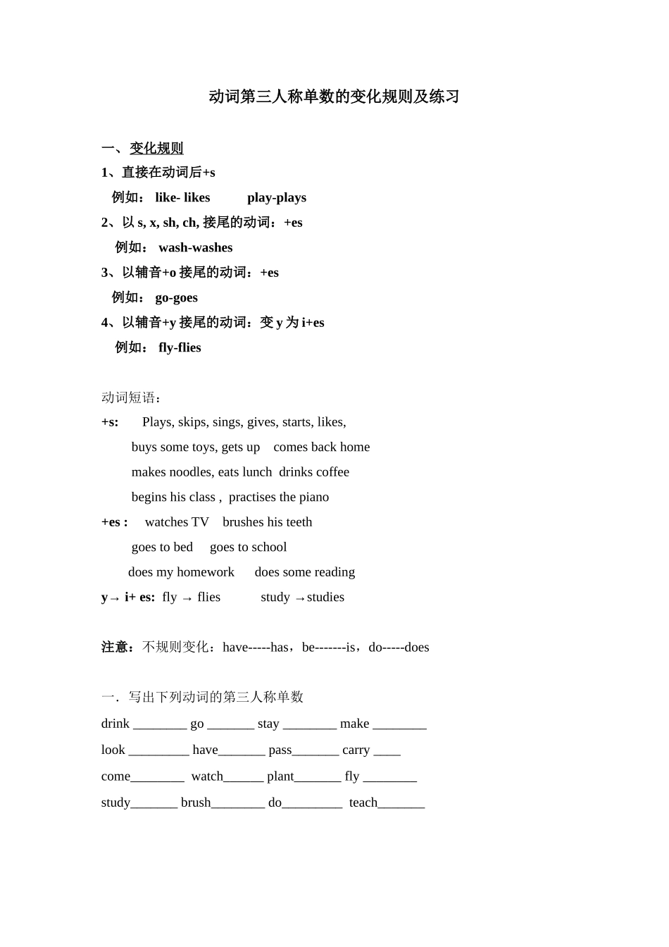 动词的单三形式_第1页