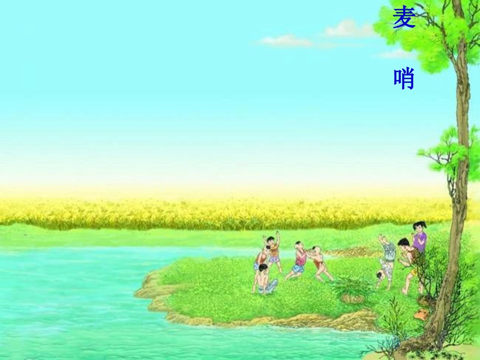 四年级语文下册第六组24麦哨（略读）第一课时课件_第1页