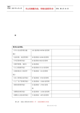 设备的磨损、寿命与磨损补偿