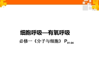 有氧呼吸微课(2)
