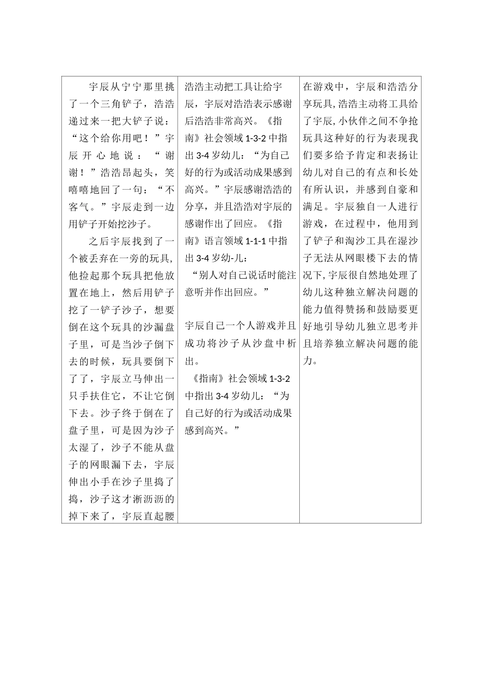 幼儿园玩沙玩水区观察记录表_第3页