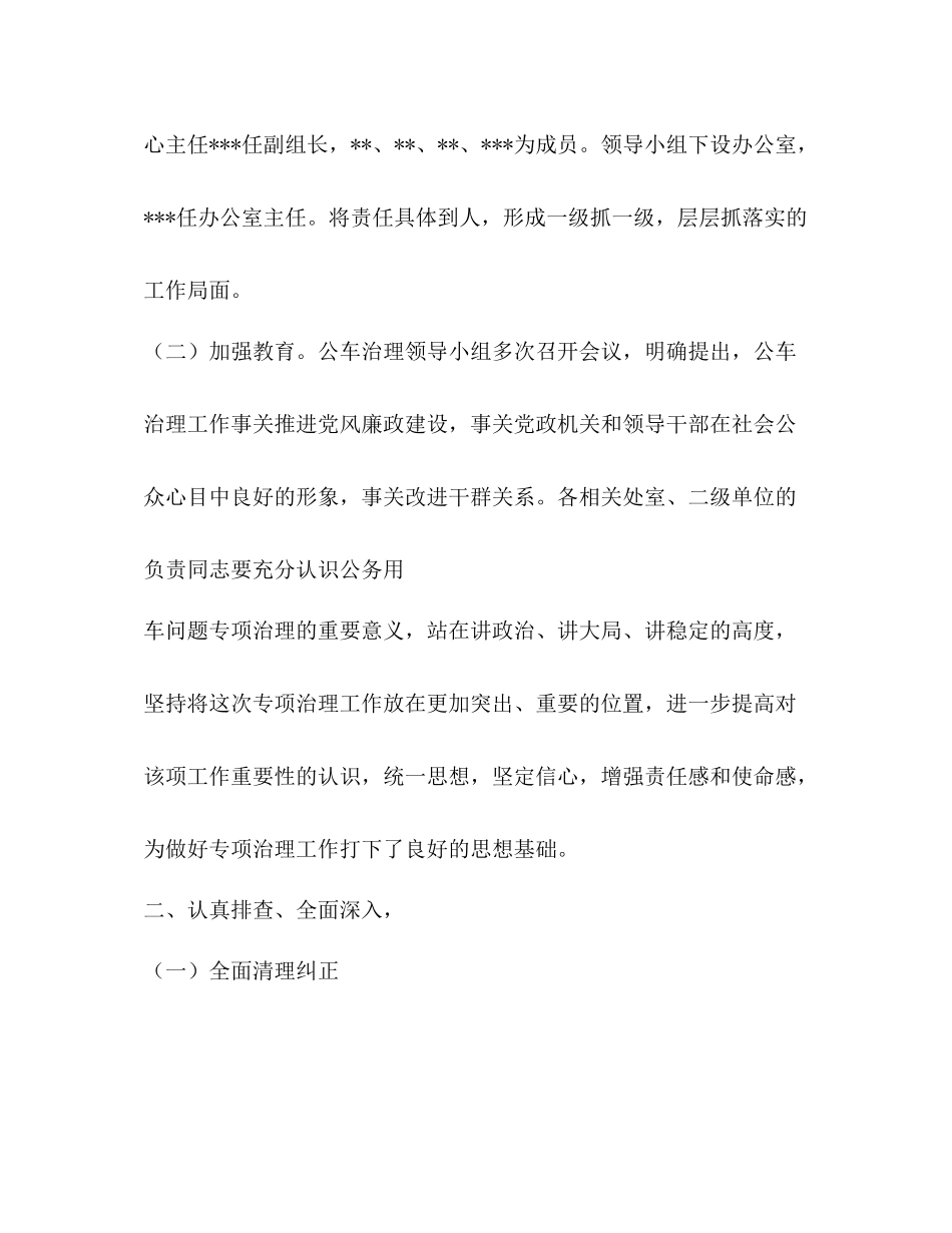 公务用车问题专项治理工作总结_第2页