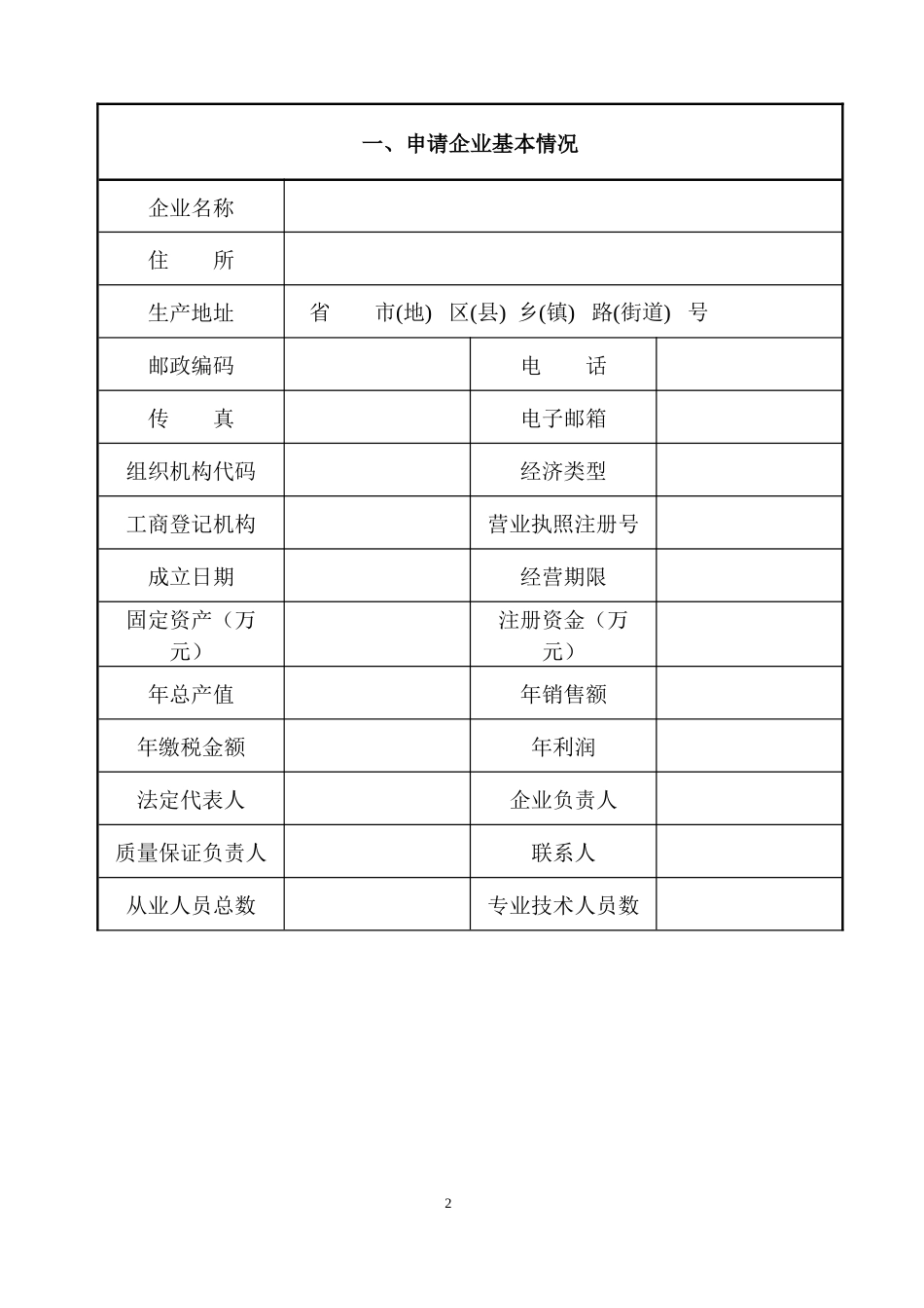 生产许可证申请书_第2页