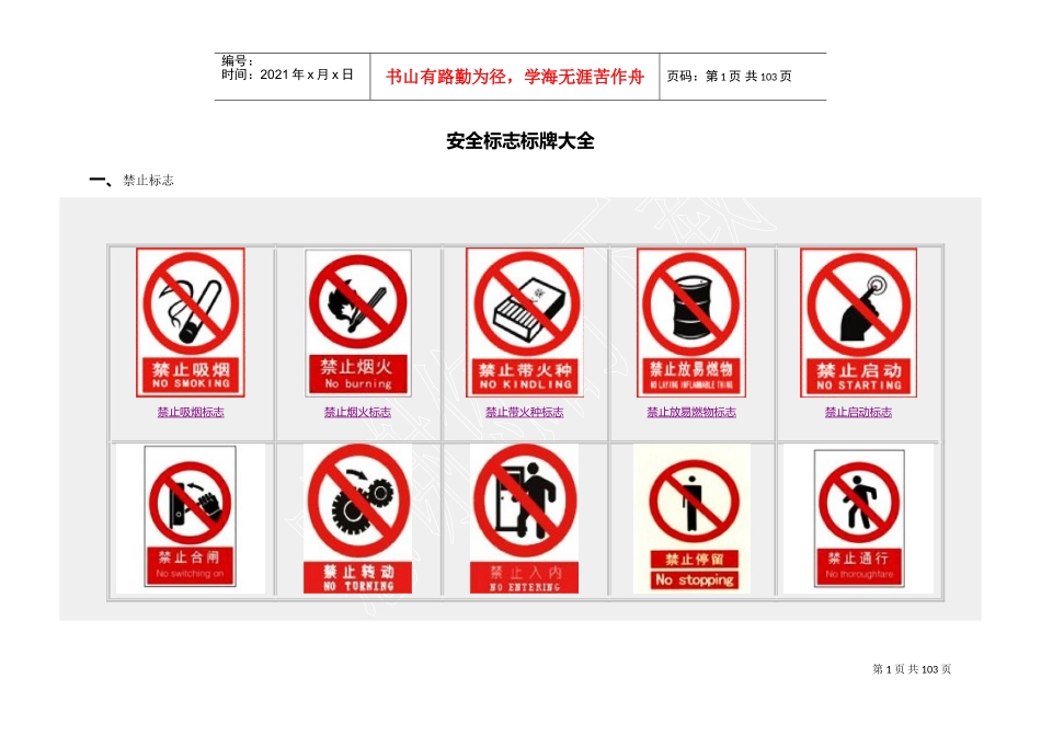 安全标志标牌大全(DOC100页)_第1页