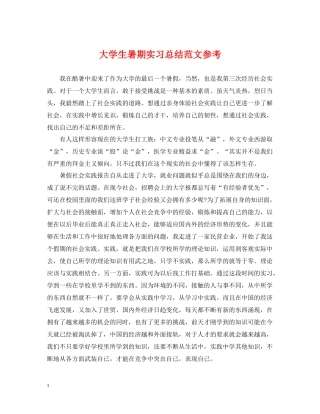 大学生暑期实习总结范文参考