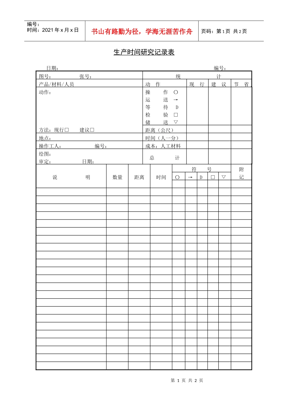 生产时间研究记录表_第1页