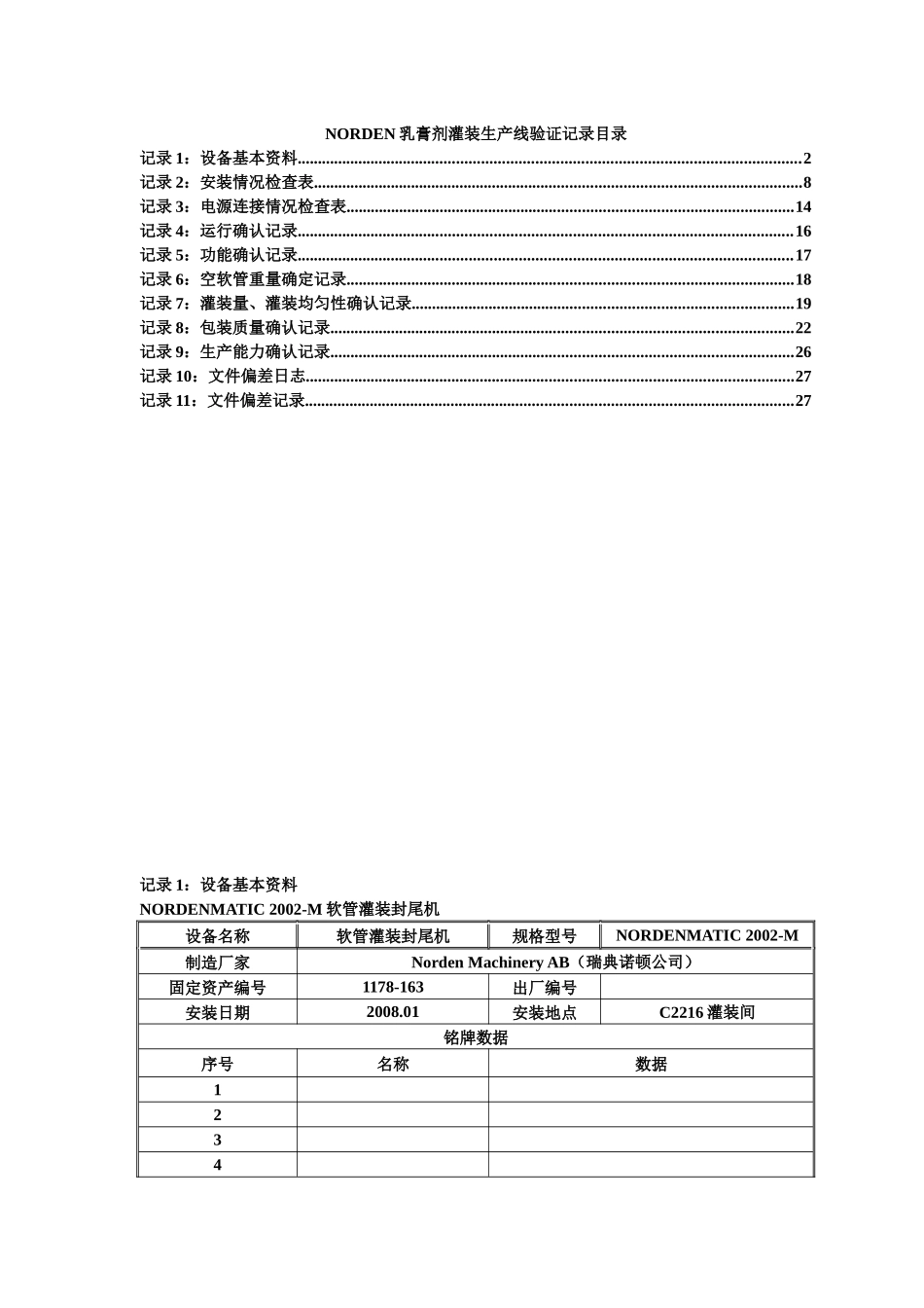 NIORDEN乳膏剂灌装生产线验证记录_第1页