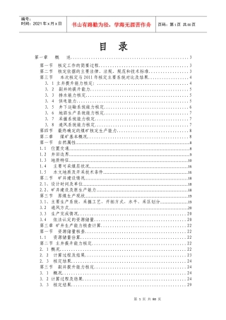 某公司生产能力核定报告书