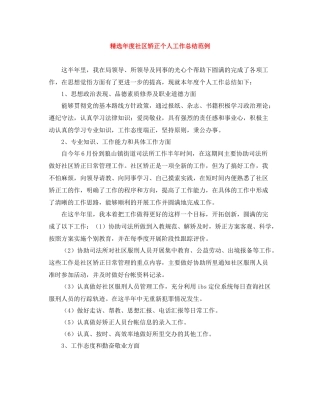 精选年度社区矫正个人工作总结范例