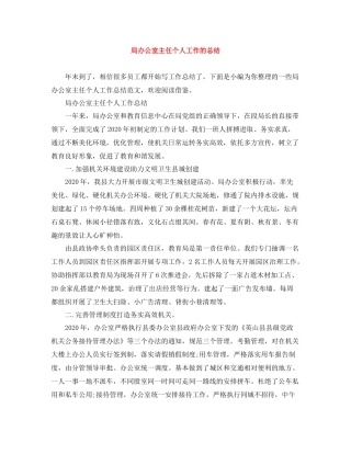 局办公室主任个人工作的总结