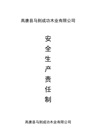 高唐县众发木业有限公司安全生产责任制1