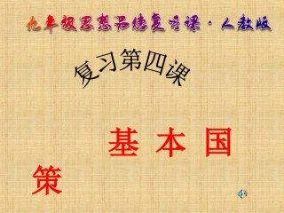 人教版九年级第四课了解基本国策复习课