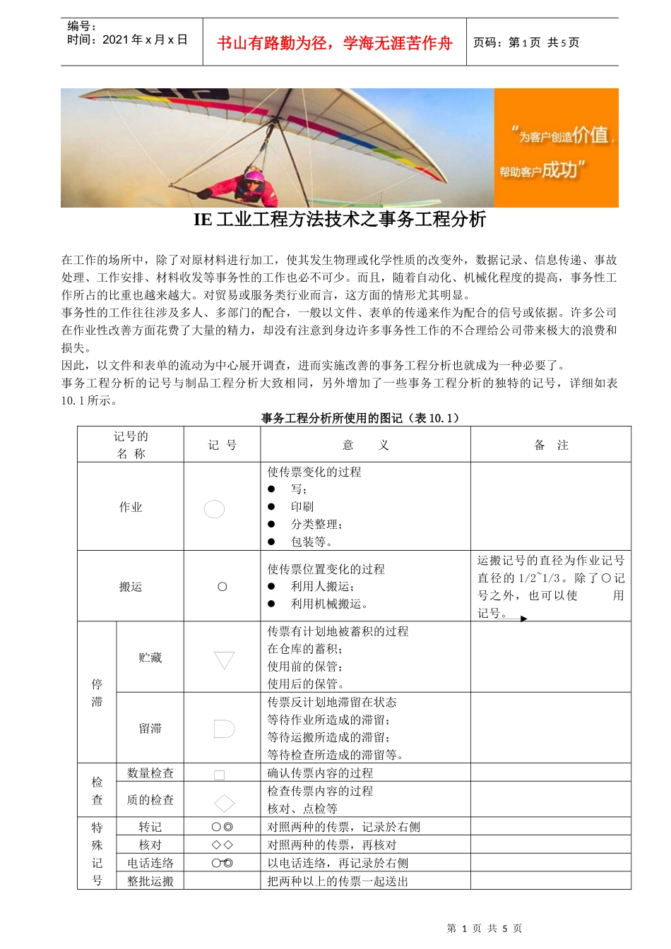 IE工业工程方法技术之事务工程分析_第1页