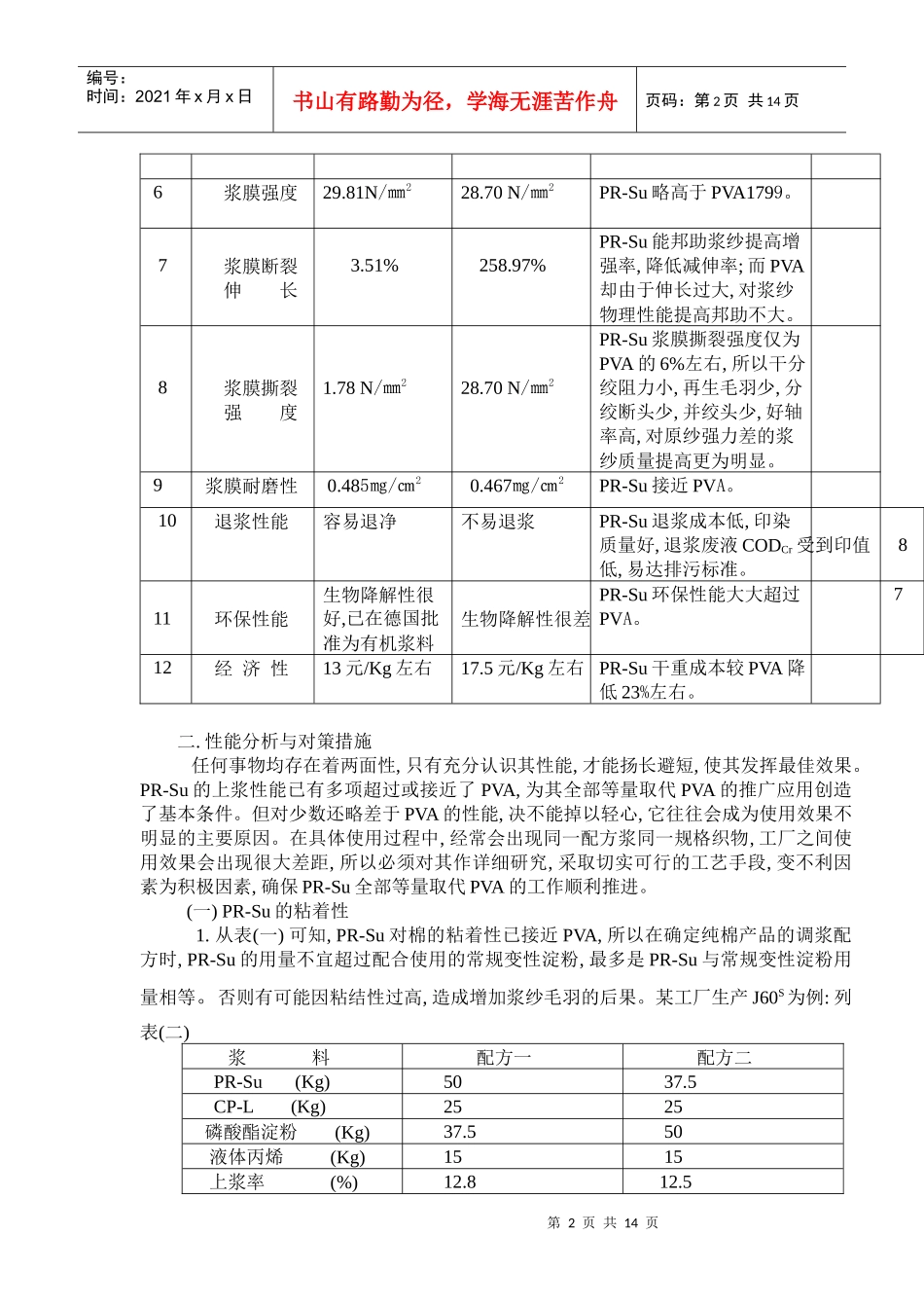 PR-Su全部等量取代PVA的工艺研究_第2页