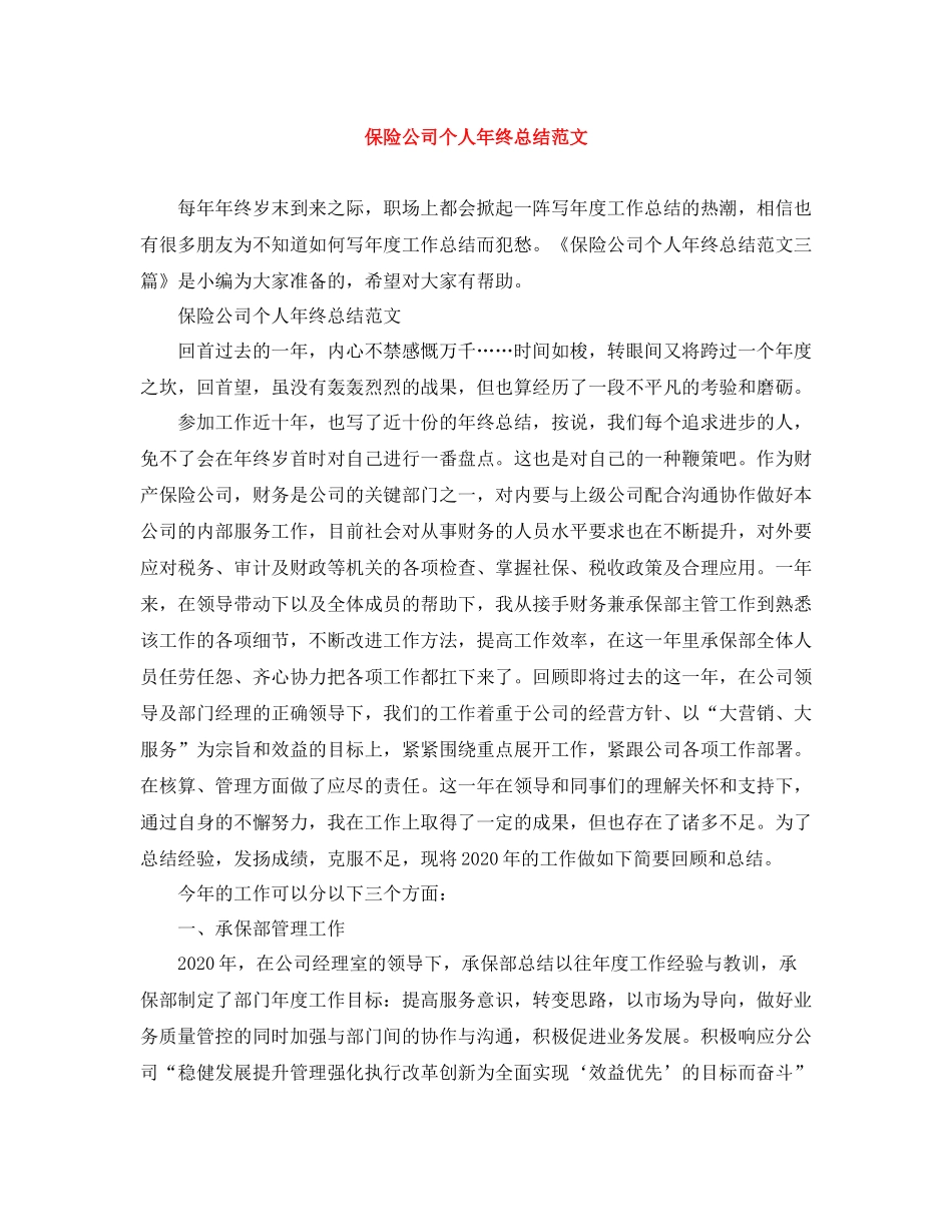 保险公司个人年终总结范文3_第1页