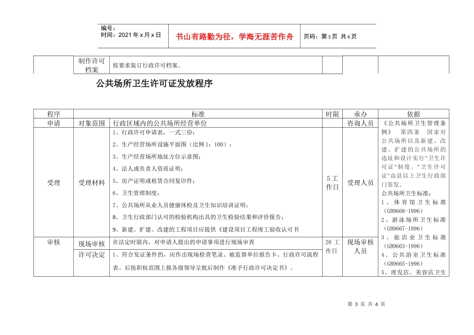 食品生产经营卫生许可证发放程序_第3页