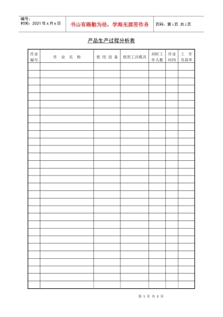 产品生产过程分析表(1)