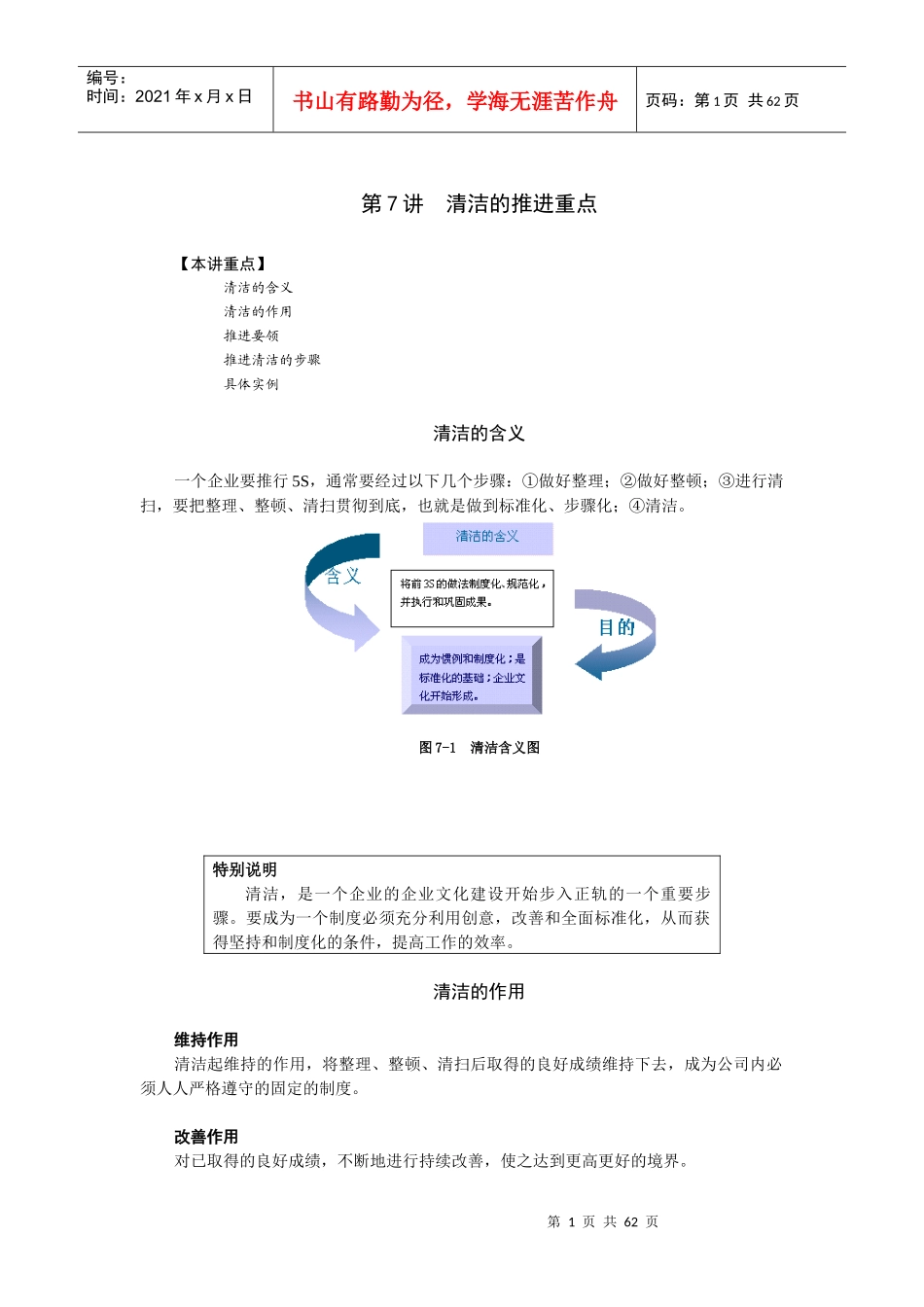 卓越现场管理之清洁的推进重点概述_第1页