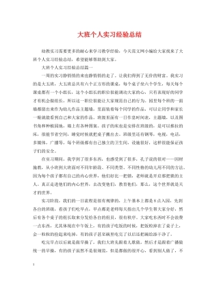 大班个人实习经验总结