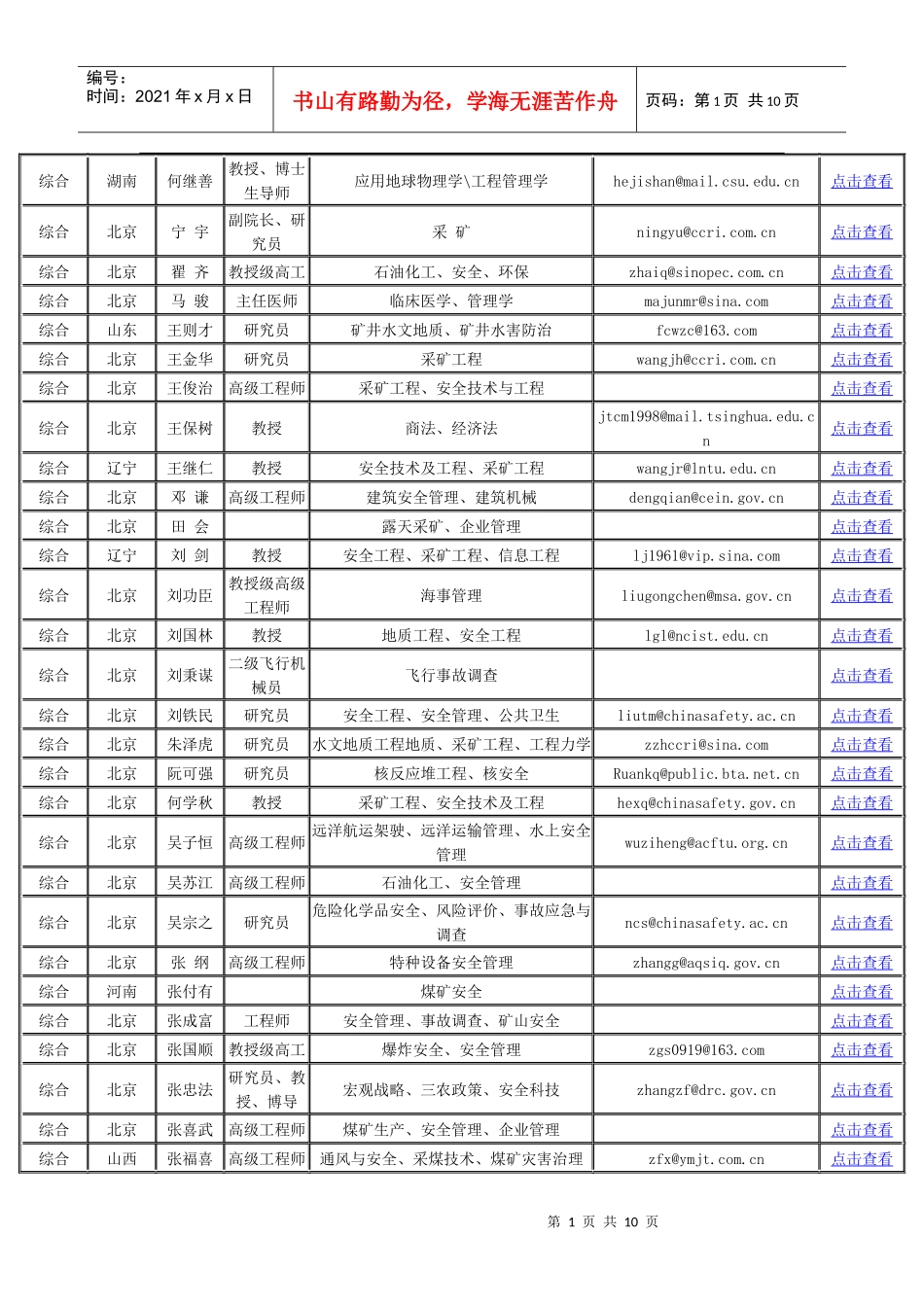 国家安全生产专家组成员信息_第1页