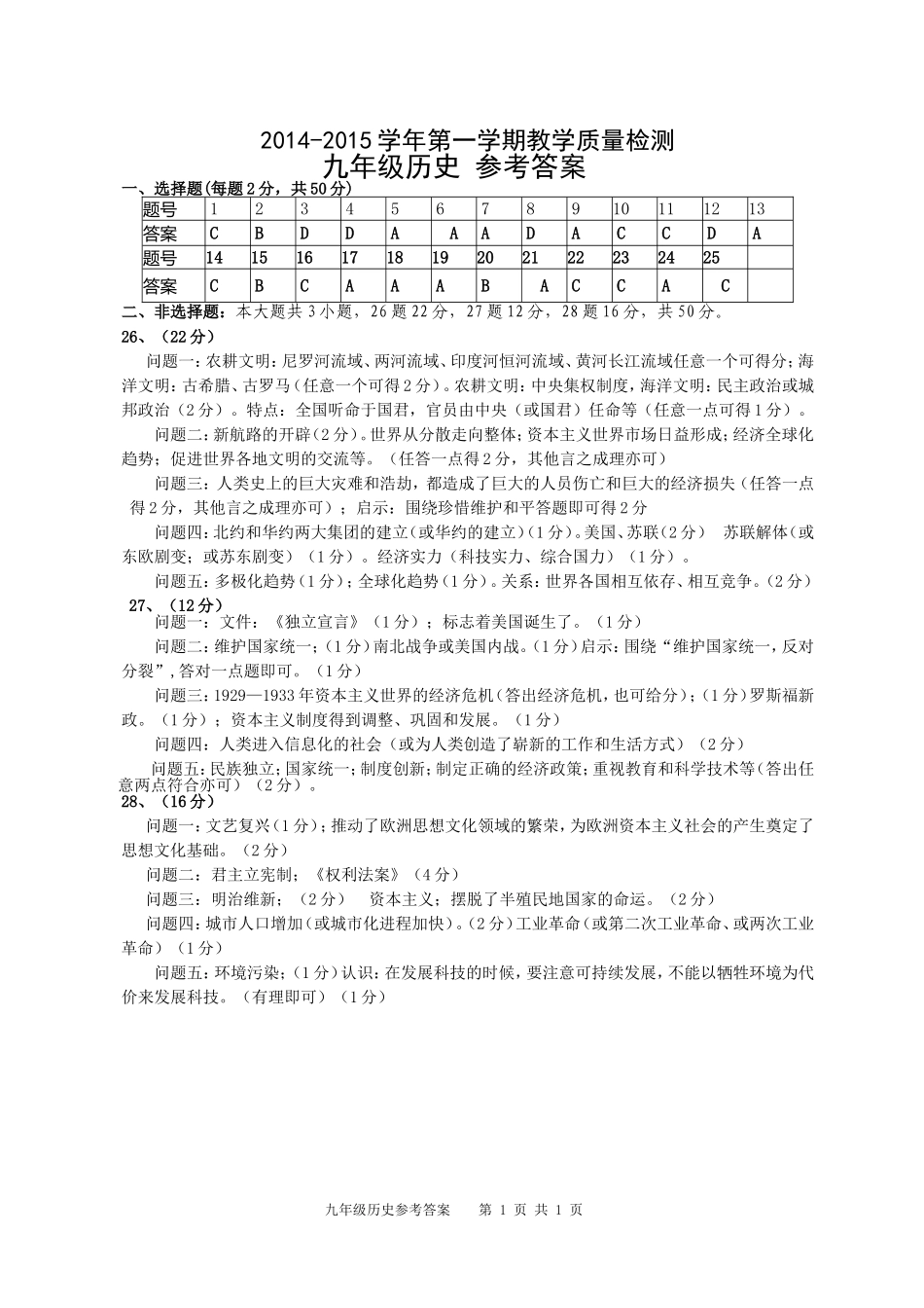 福田区九年级历史参考答案-改1_第1页