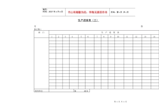 生产进度表（三）