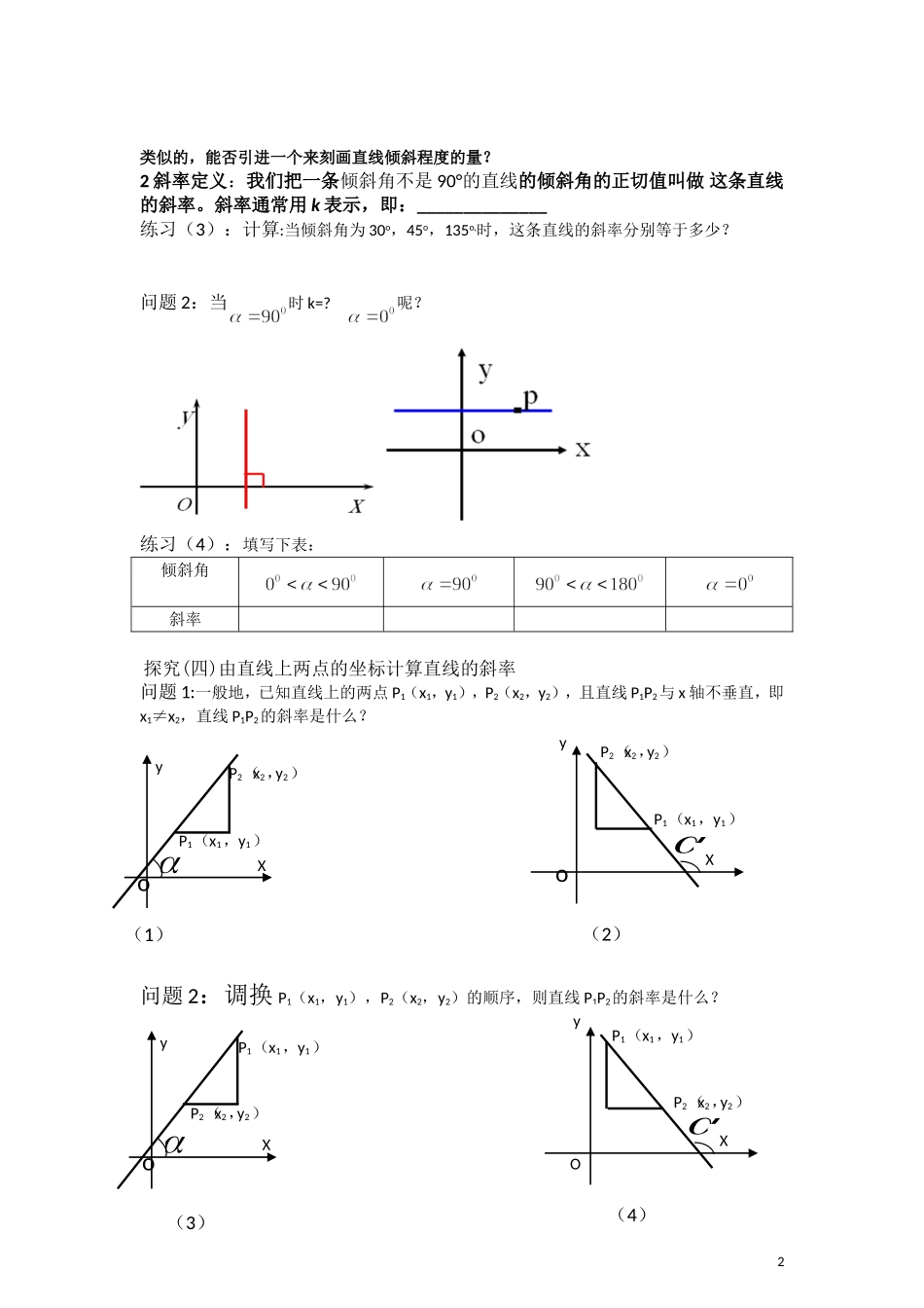 高中数学《直线的倾斜角与斜率》教学设计刘苹_第2页