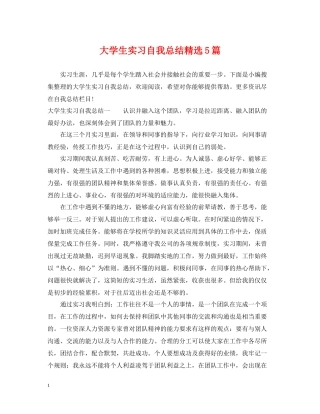 大学生实习自我总结精选5篇
