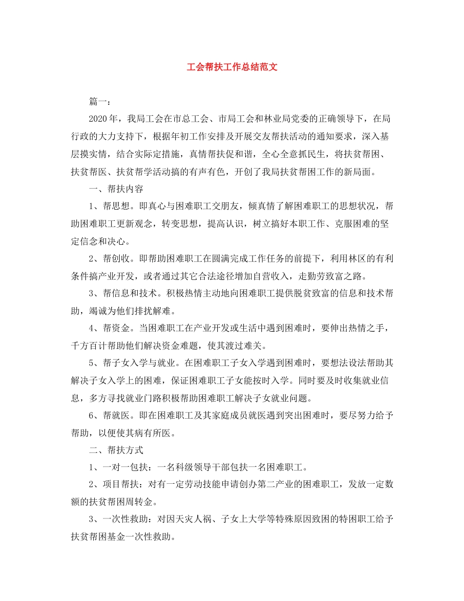 工会帮扶工作总结范文_第1页