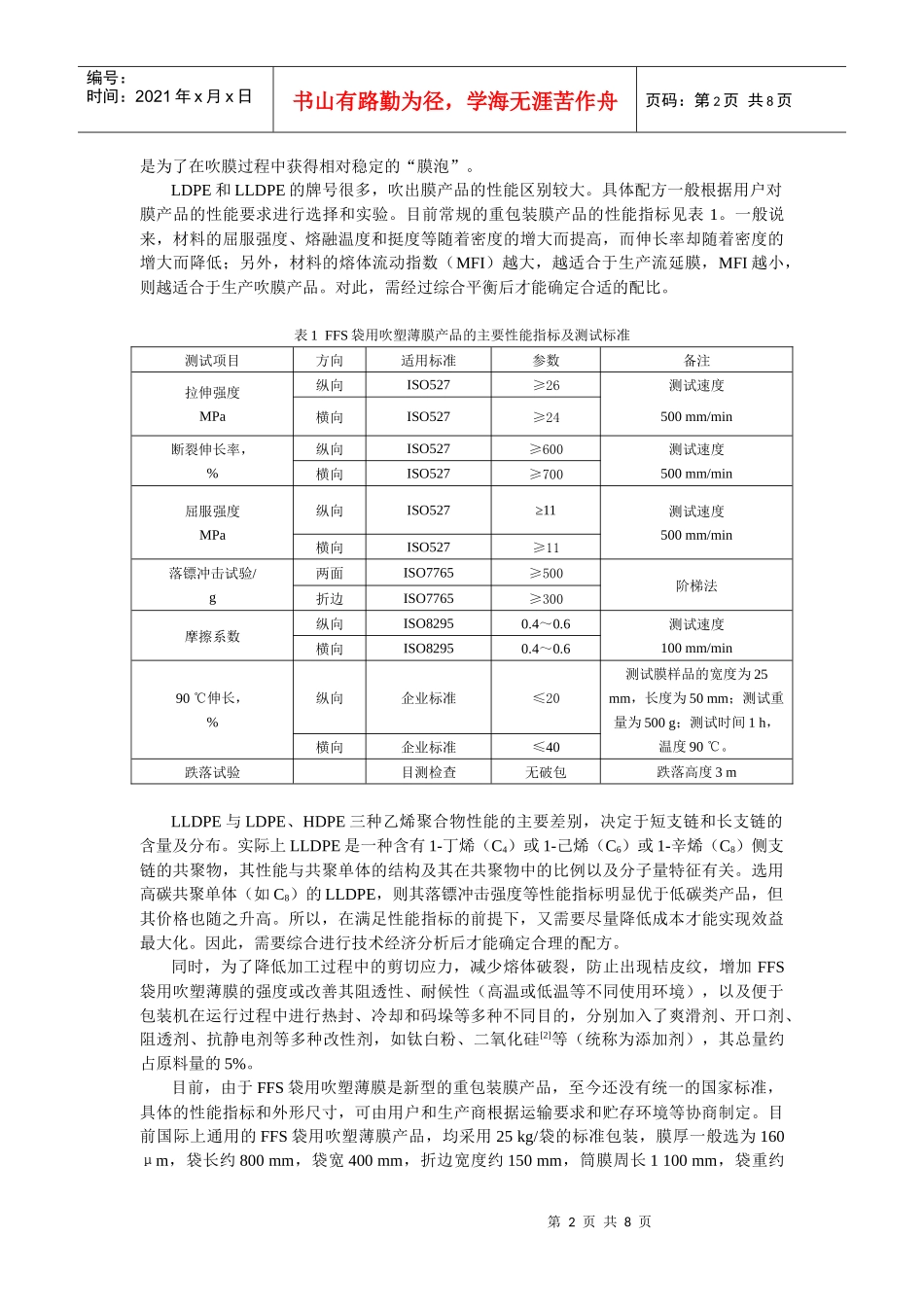FFS袋用吹塑薄膜生产线的技术经济评估唐金钟黄又明（南_第2页