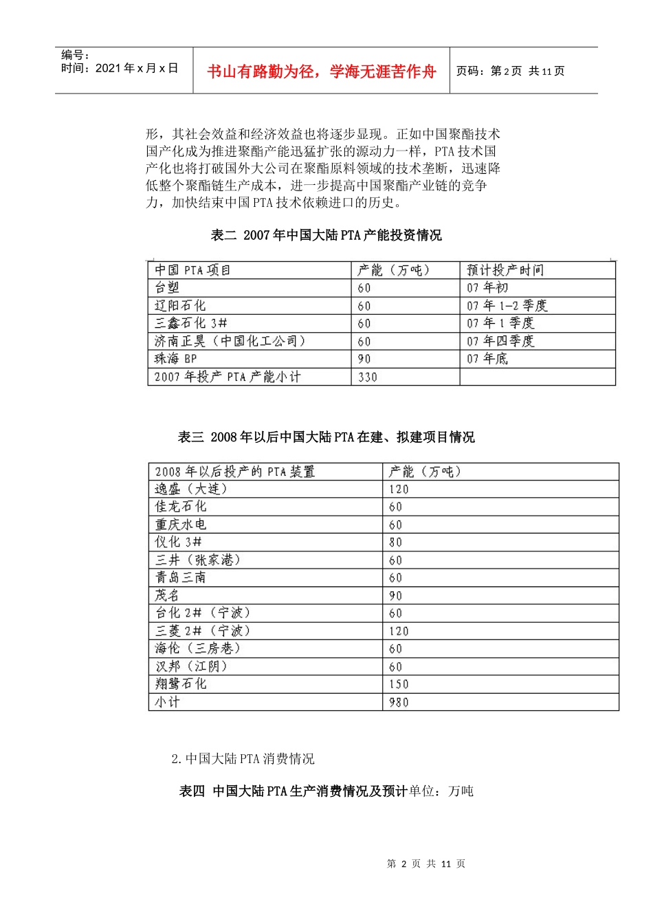 亚洲PTA生产销售_第2页