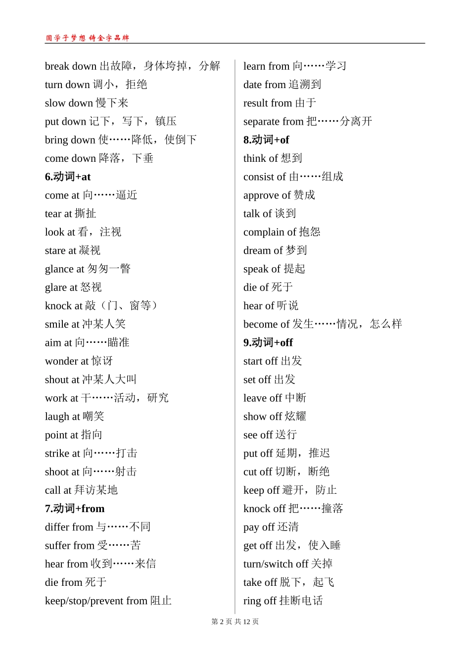 二、高中常用短语汇总_第2页