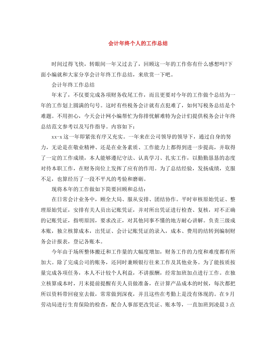 会计年终个人的工作总结_第1页
