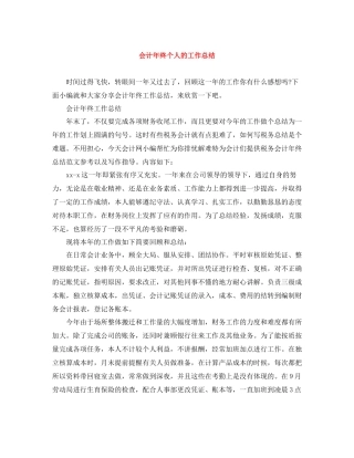 会计年终个人的工作总结