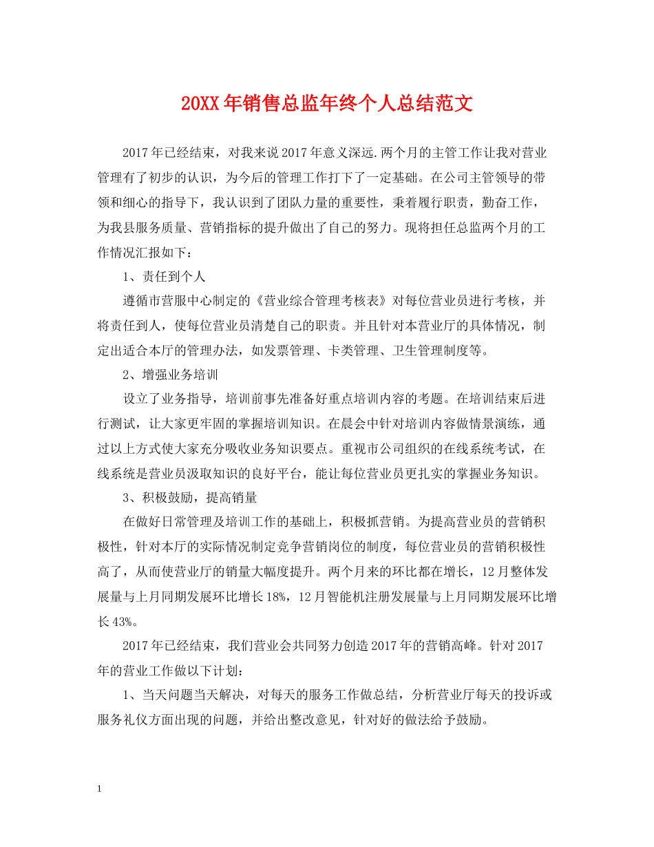 销售总监年终个人总结范文_第1页