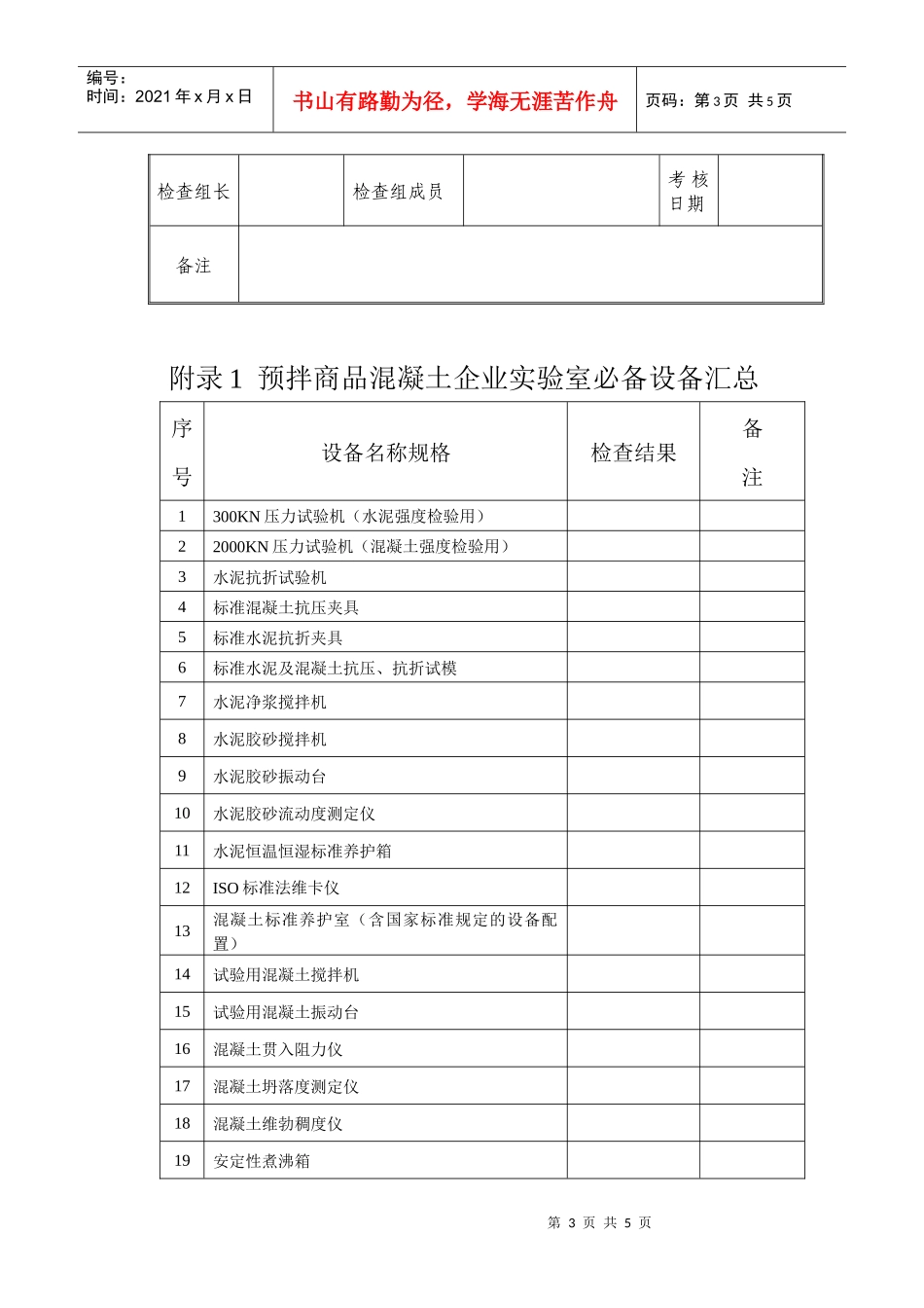 混凝土生产企业试验室现场考核评分表_第3页
