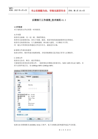 后期部门工作流程_技术规范v11