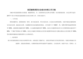高层建筑消防安全综合治理工作方案