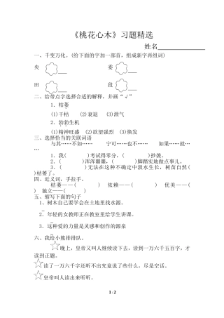 《桃花心木》习题精选1
