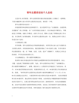 青年志愿者活动个人总结