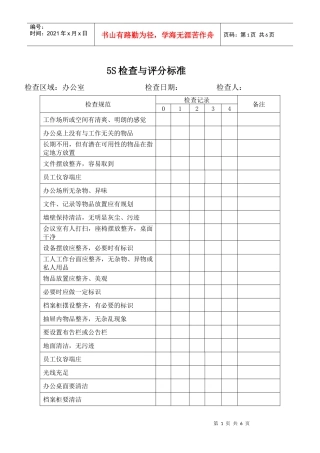 5S检查与评分标准