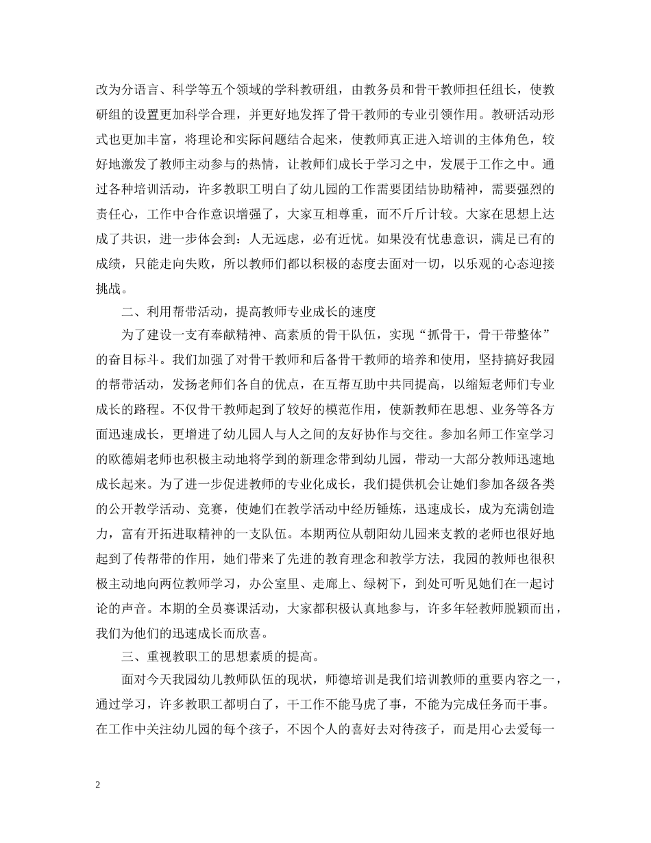 幼儿教师专业发展总结 _第2页
