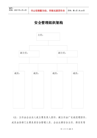 安全管理组织架构-工厂安全责任架构图