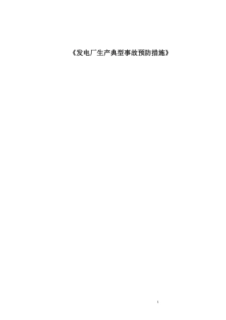 发电厂生产典型事故预防措施