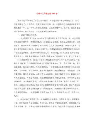 行政个人年度总结3000字